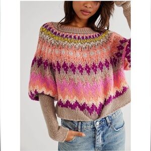 NWT Free People SOLD OUT Home for the Holidays/Raspberry Combo Embroidered S…